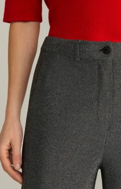Lurex Trousers in Grey Glitter