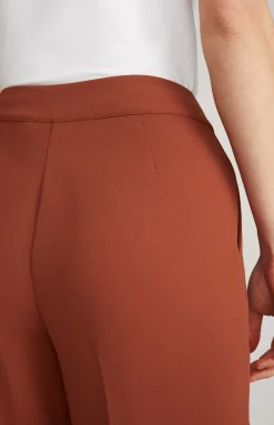 Marlene Crêpe Trousers in Copper Brown