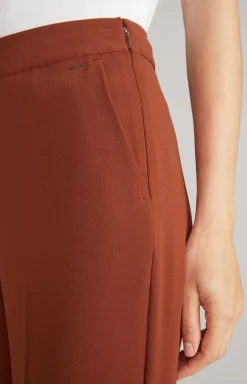 Marlene Crêpe Trousers in Copper Brown