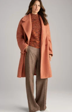 Marlene Trousers in Orange/Black/Beige Check