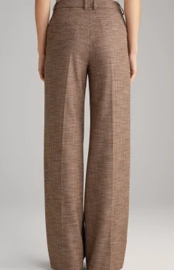 Marlene Trousers in Orange/Black/Beige Check