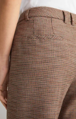 Marlene Trousers in Orange/Black/Beige Check