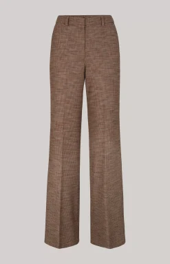 Marlene Trousers in Orange/Black/Beige Check