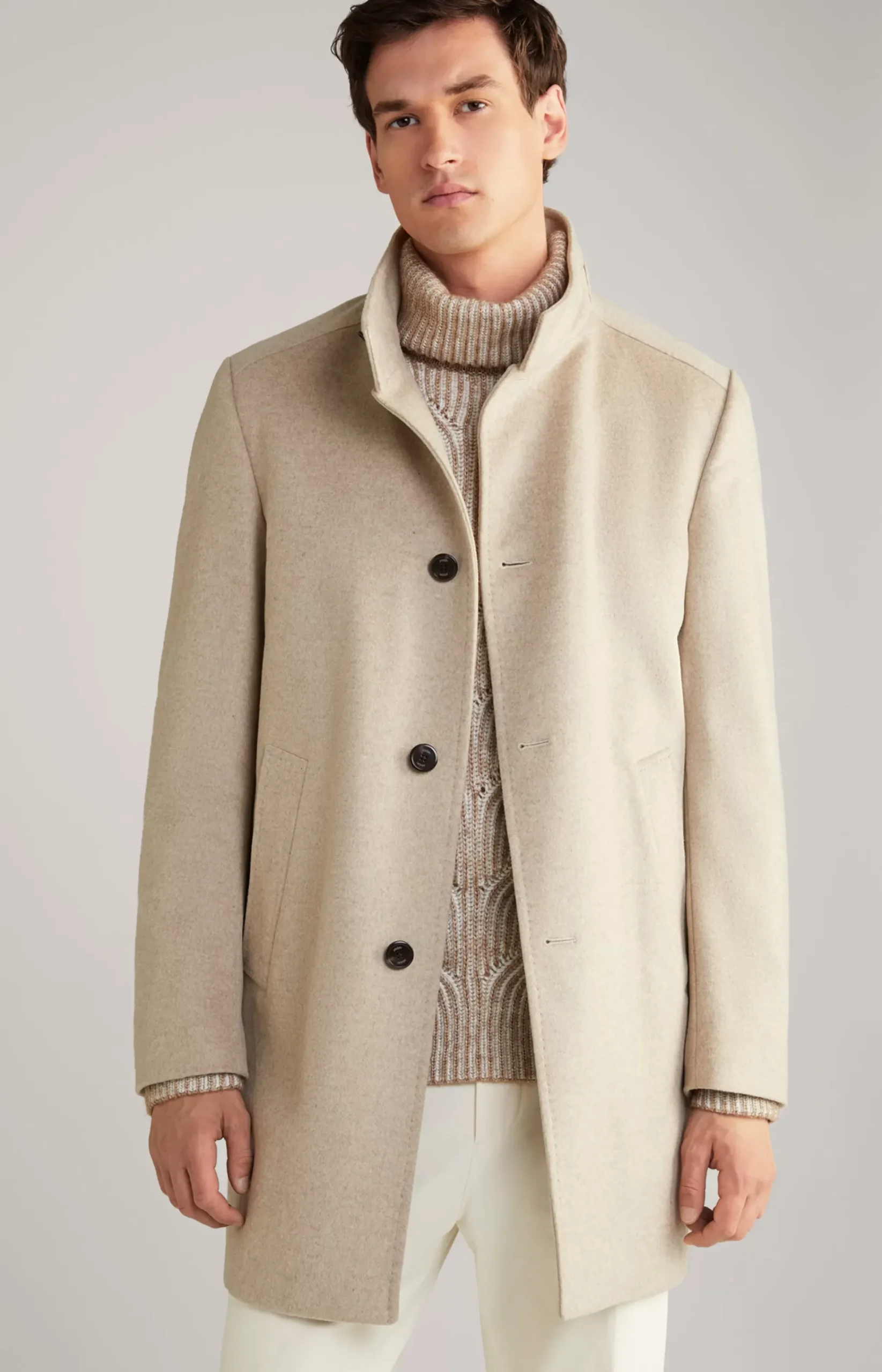 Maron Coat in Mottled Light Beige