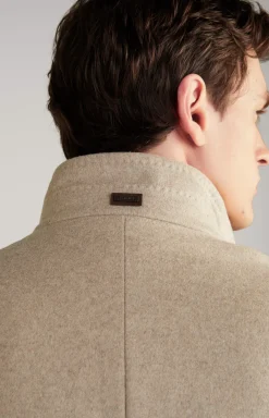 Maron Coat in Mottled Light Beige