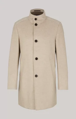 Maron Coat in Mottled Light Beige