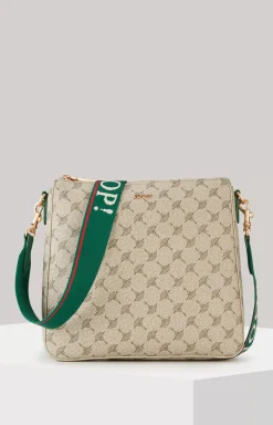 Mazzolino Diletta Jasmina Shoulder Bag in Beige/Green