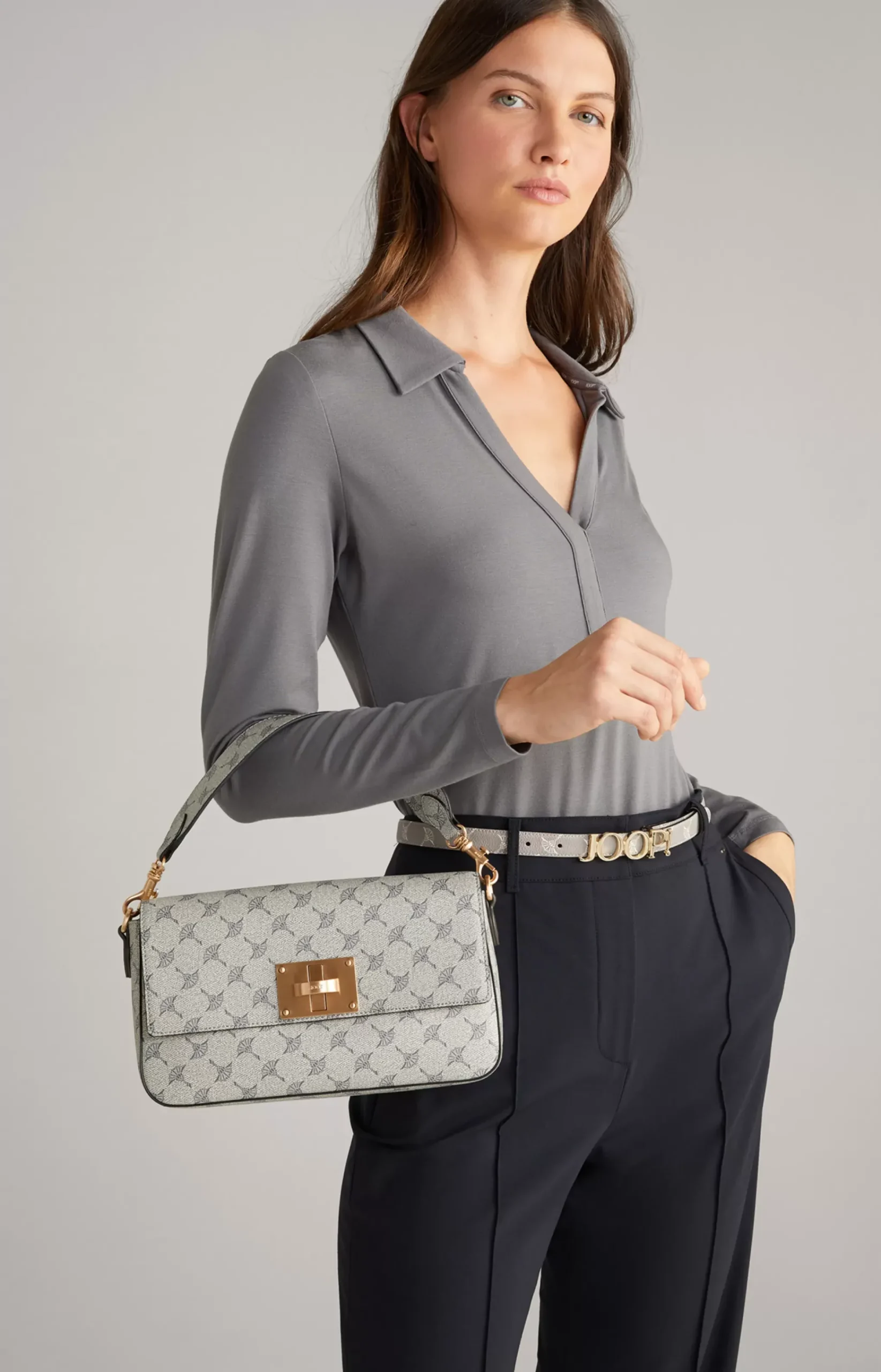 Mazzolino Diletta Nil Shoulder Bag in Grey