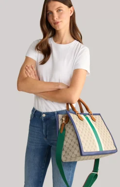 Mazzolino Due Aurelia Handbag in Green/Taupe/Purple