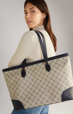 Mazzolino Mariella Shopper in Beige/Blue