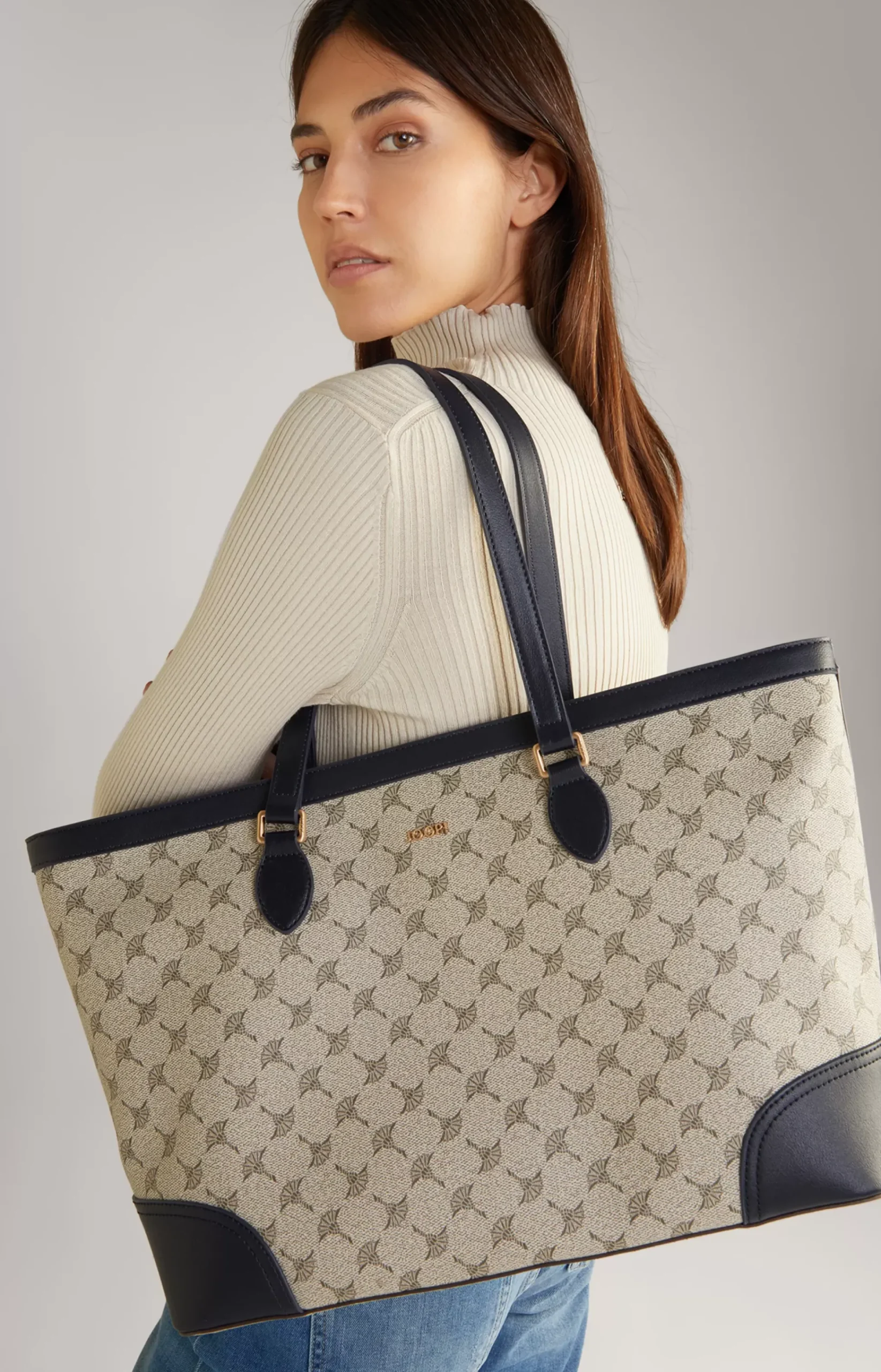 Mazzolino Mariella Shopper in Beige/Blue