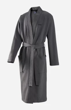 Men's JOOP! UNI-PIQUÉ Bathrobe in Anthracite