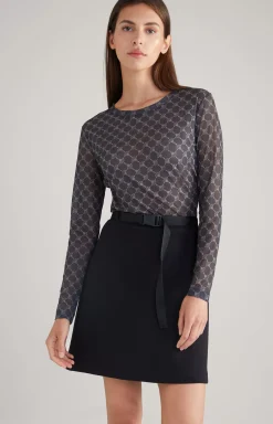 Mesh Long Sleeved Shirt in a Grey Pattern