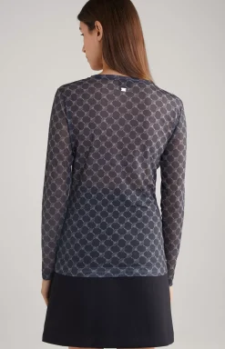 Mesh Long Sleeved Shirt in a Grey Pattern