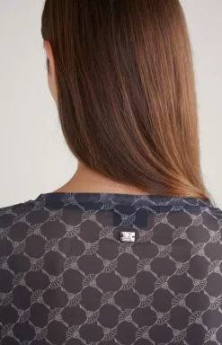 Mesh Long Sleeved Shirt in a Grey Pattern