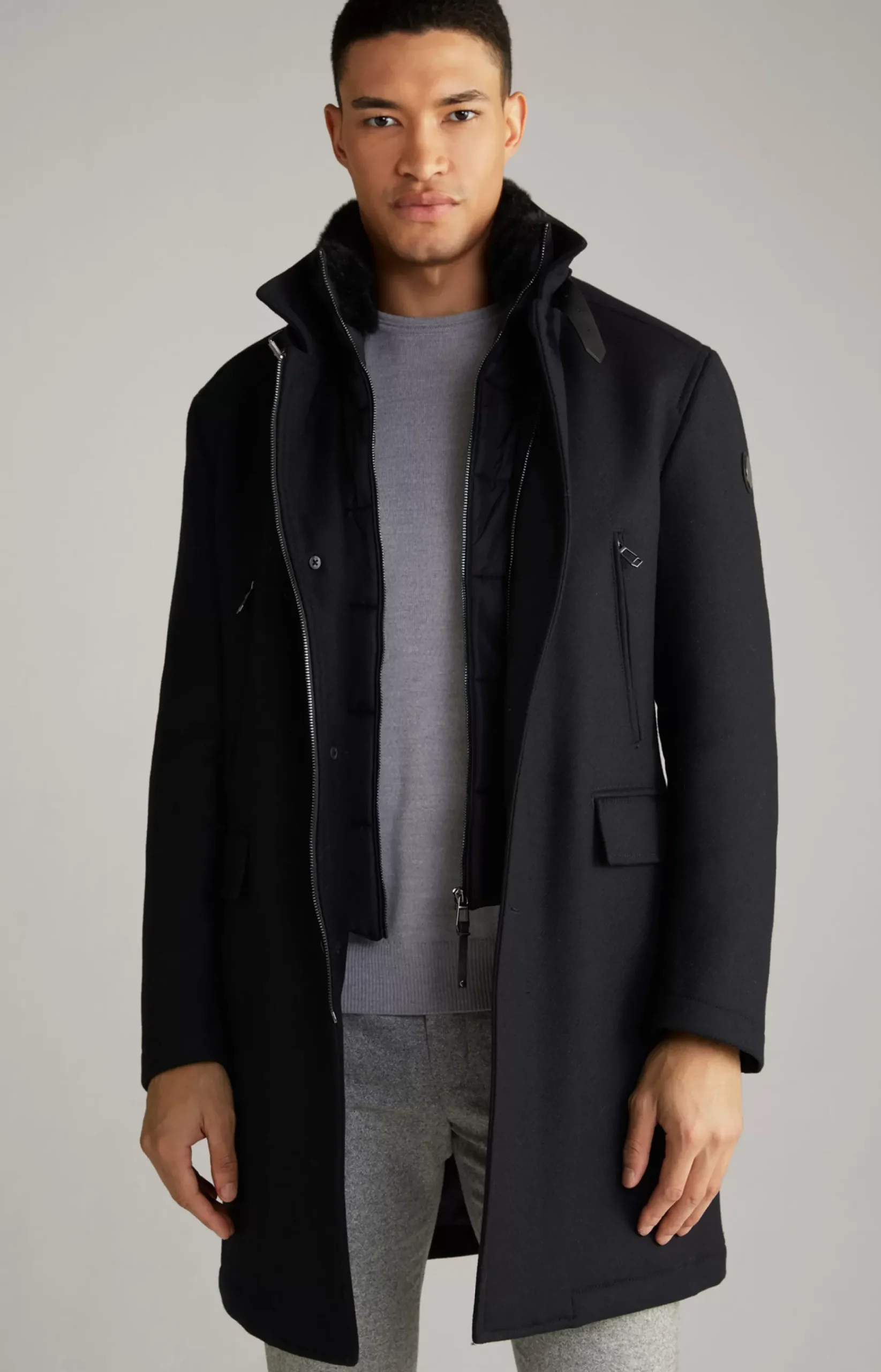 Mikos Coat in Dark Blue
