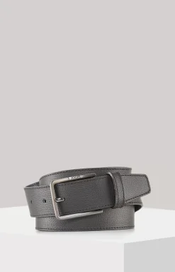 Mixed Leather Belt in Black