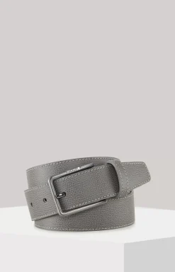 Mixed Leather Belt in Grey