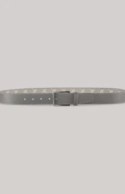 Mixed Leather Belt in Grey