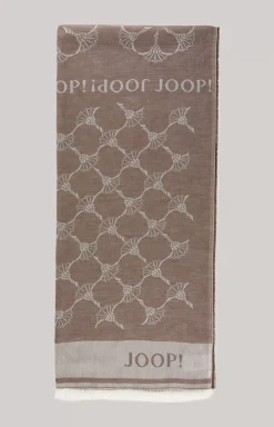 Modal Cotton Scarf in Dark Brown/Off-White