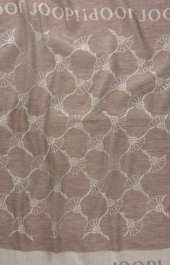 Modal Cotton Scarf in Dark Brown/Off-White