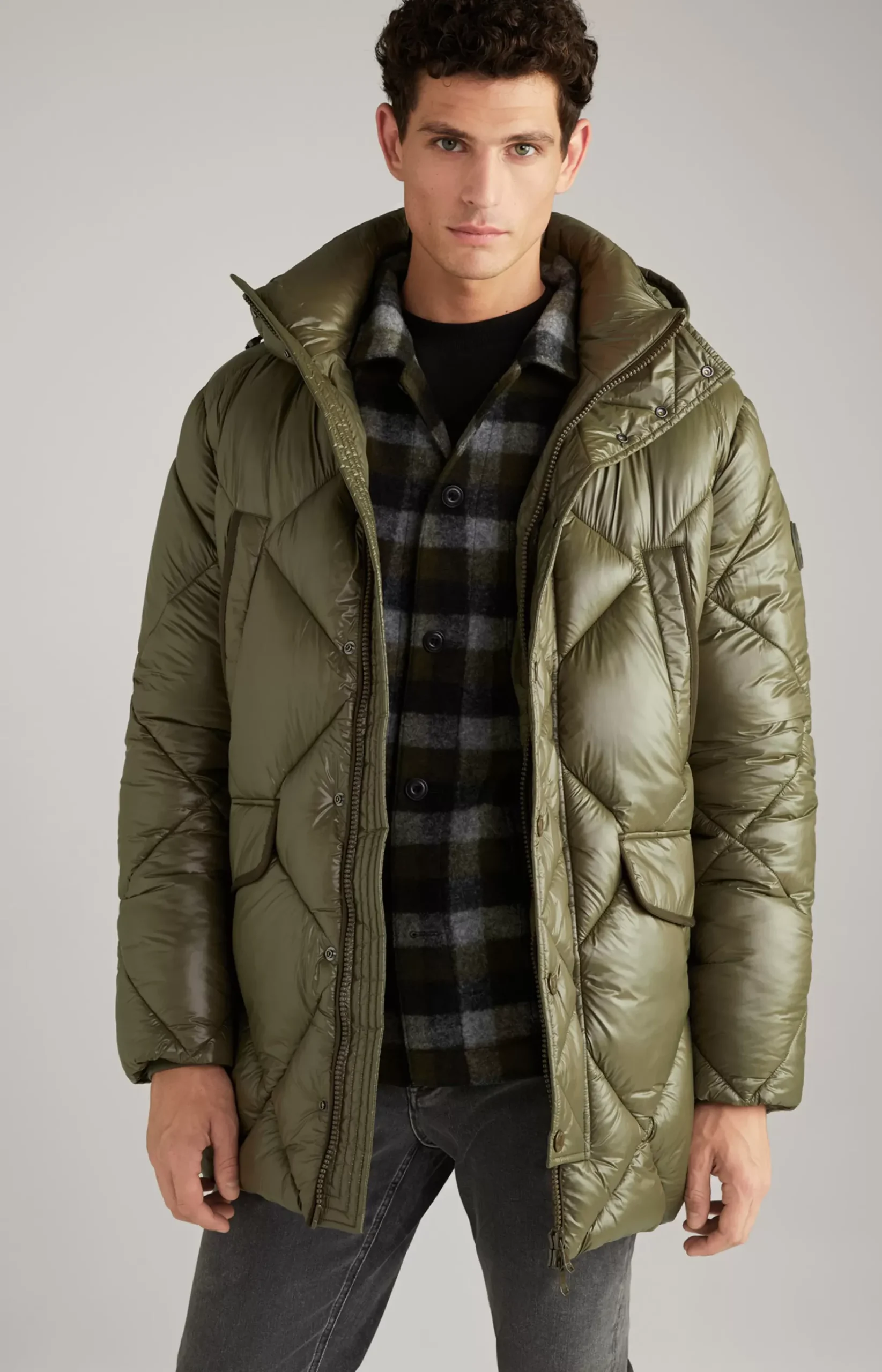 Morito Quilted Coat in Dark Green