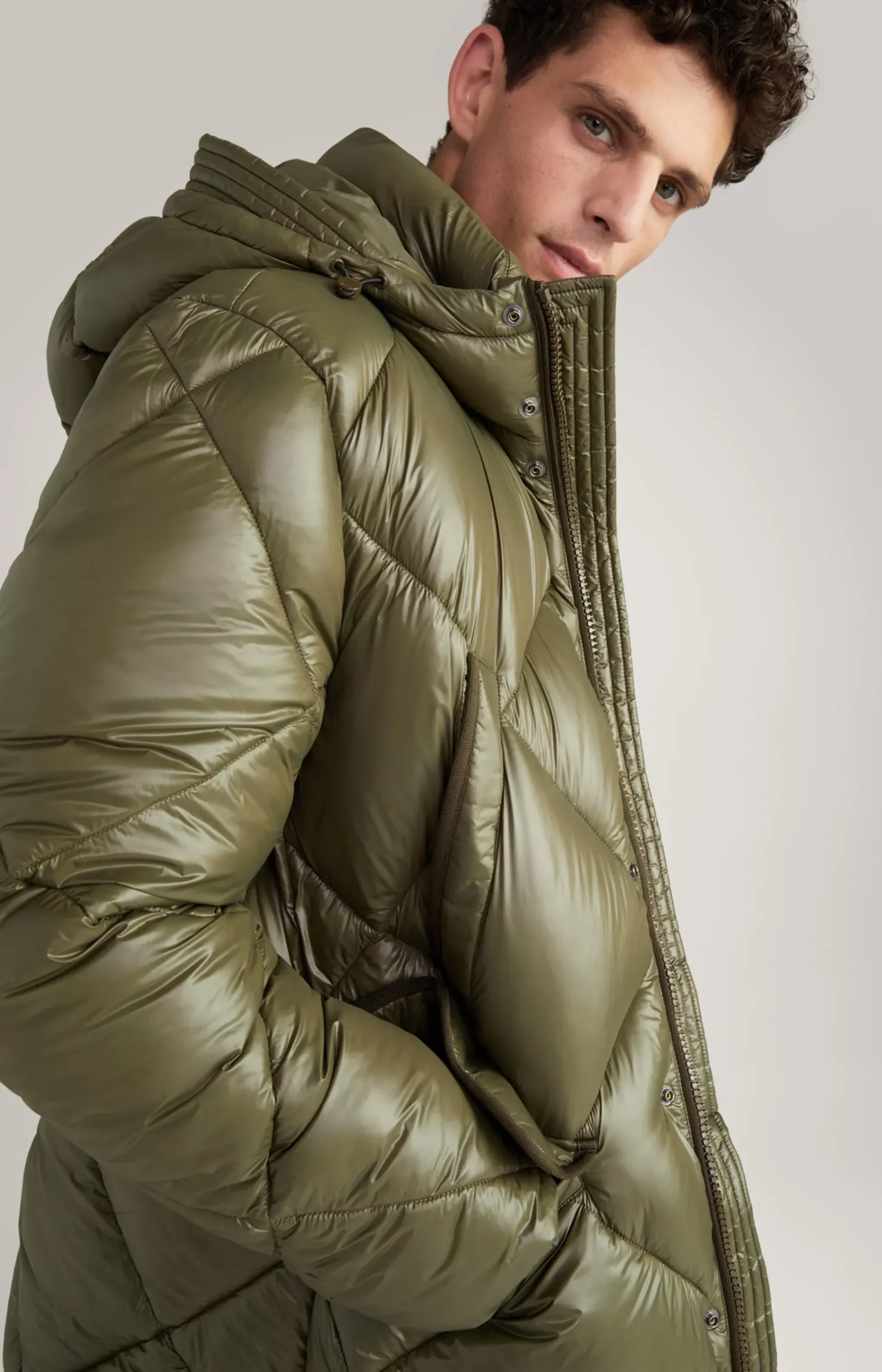 Morito Quilted Coat in Dark Green