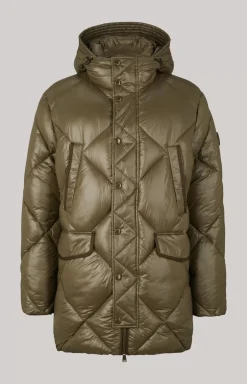Morito Quilted Coat in Dark Green