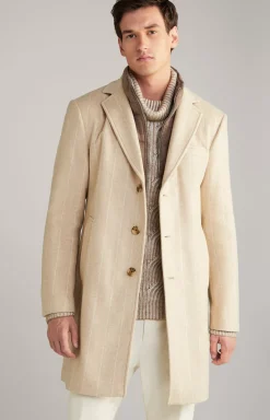 Morris Coat in a Beige Stripe