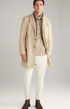Morris Coat in a Beige Stripe