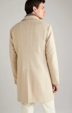 Morris Coat in a Beige Stripe
