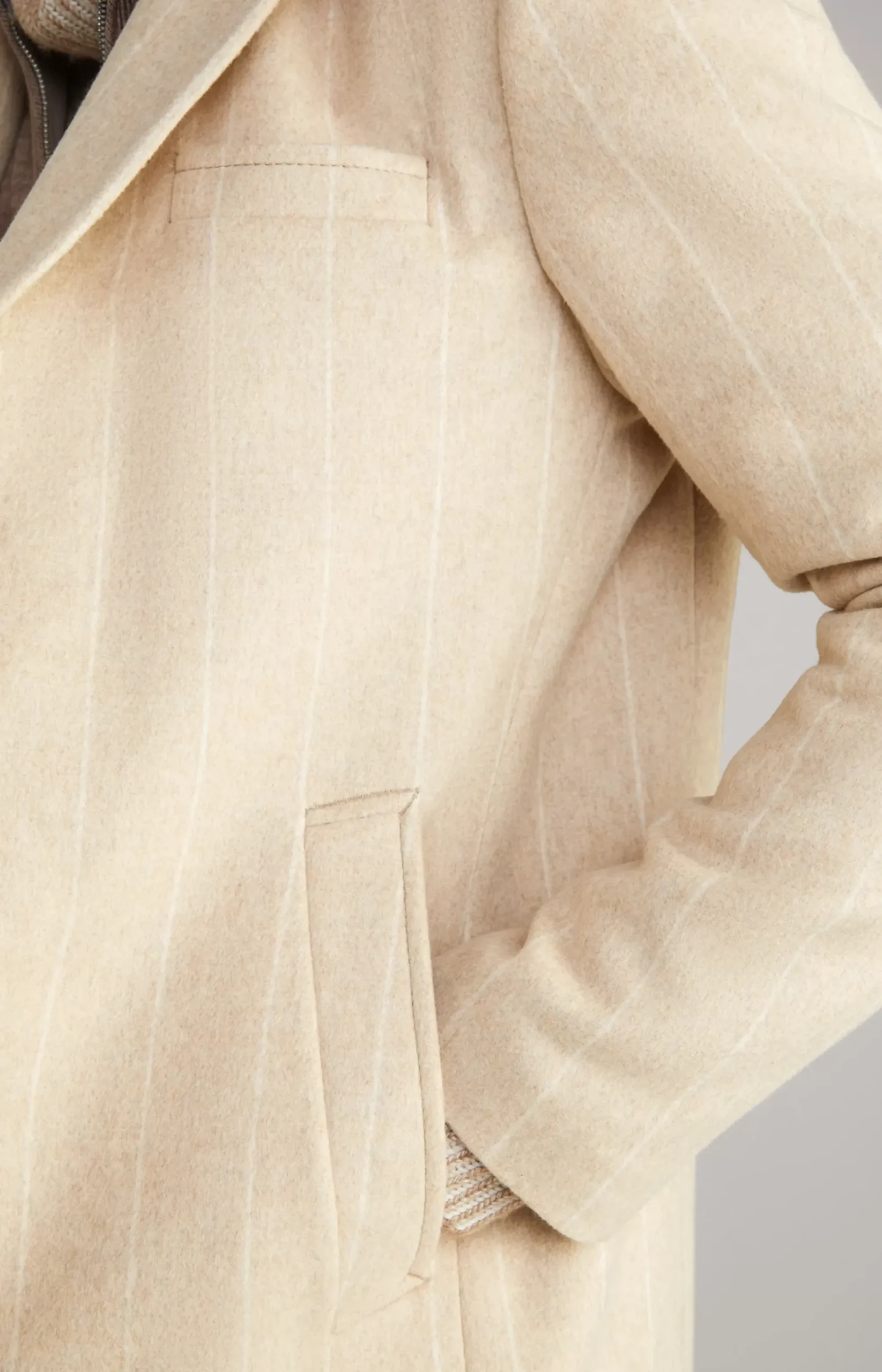 Morris Coat in a Beige Stripe