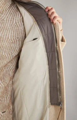 Morris Coat in a Beige Stripe