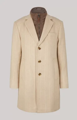Morris Coat in a Beige Stripe