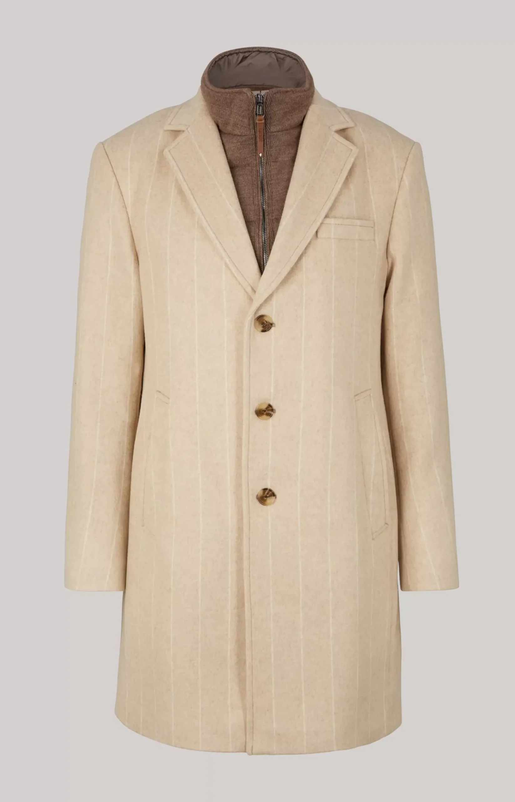 Morris Coat in a Beige Stripe