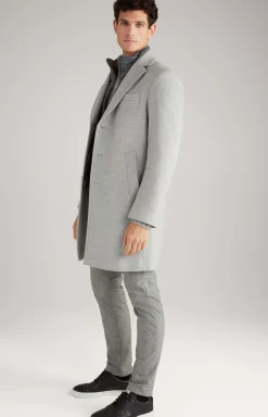 Morris Coat in Mottled Light Grey