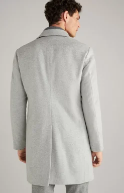 Morris Coat in Mottled Light Grey