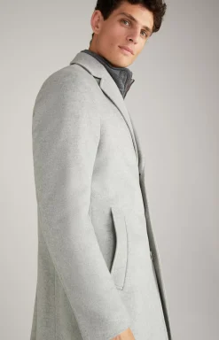 Morris Coat in Mottled Light Grey