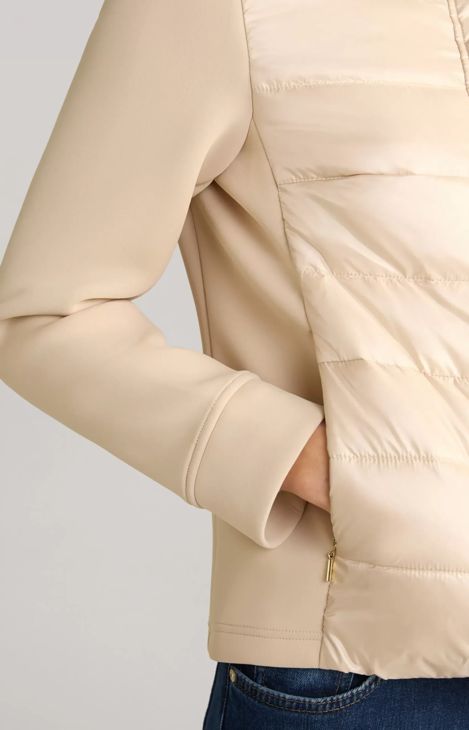 Neoprene Jacket with Quilting in Champagne