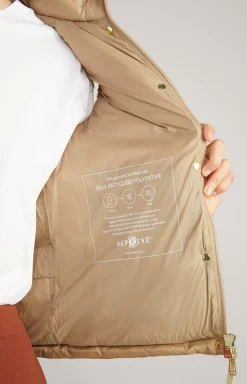 Nylon Quilted Waistcoat in Beige