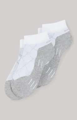 2-pack trainer socks in mottled grey/white