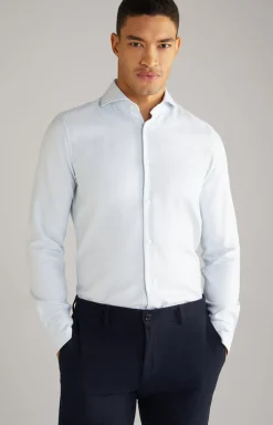 Pai Cotton Shirt in a White/Light Blue Pattern