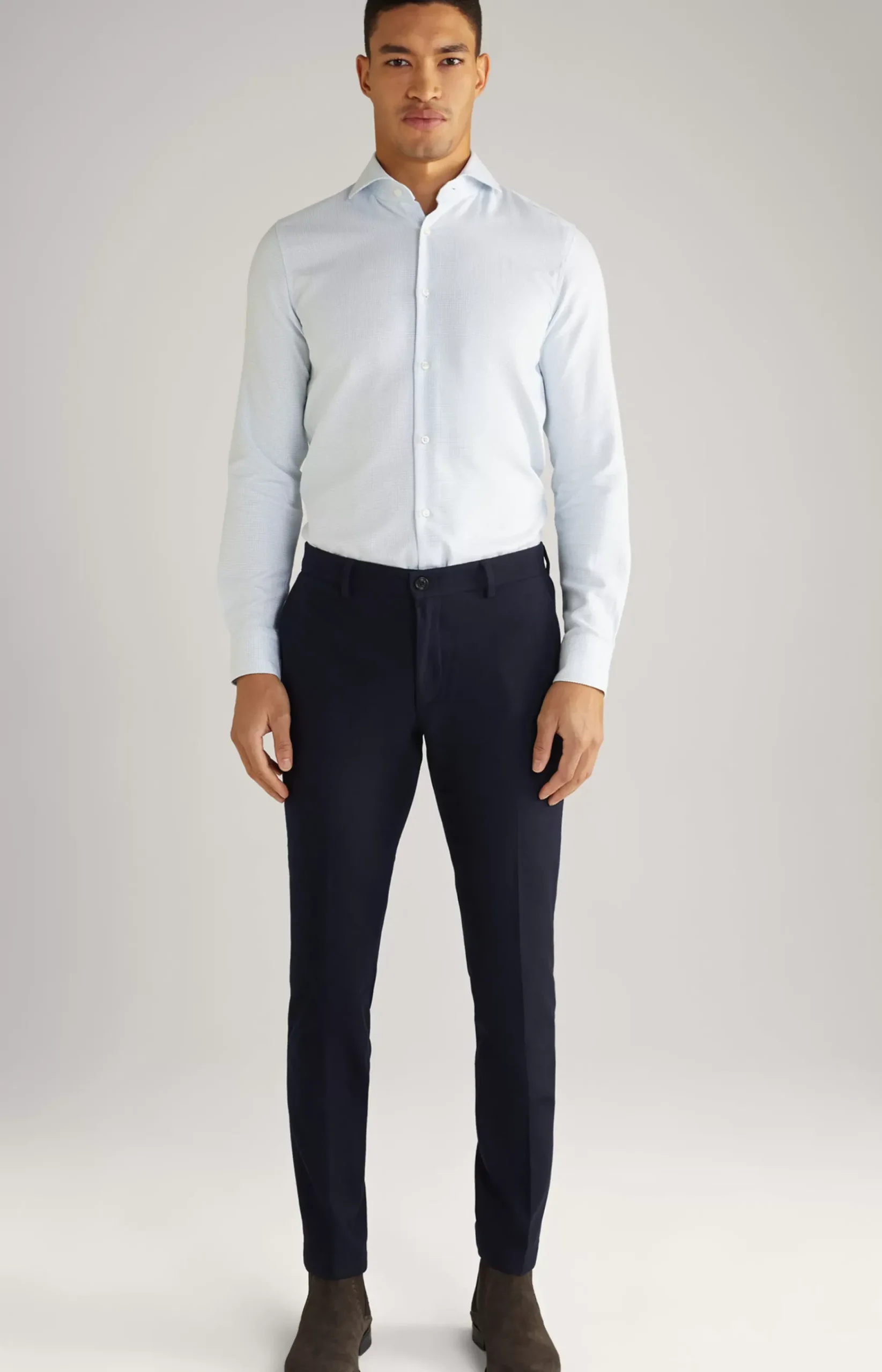 Pai Cotton Shirt in a White/Light Blue Pattern