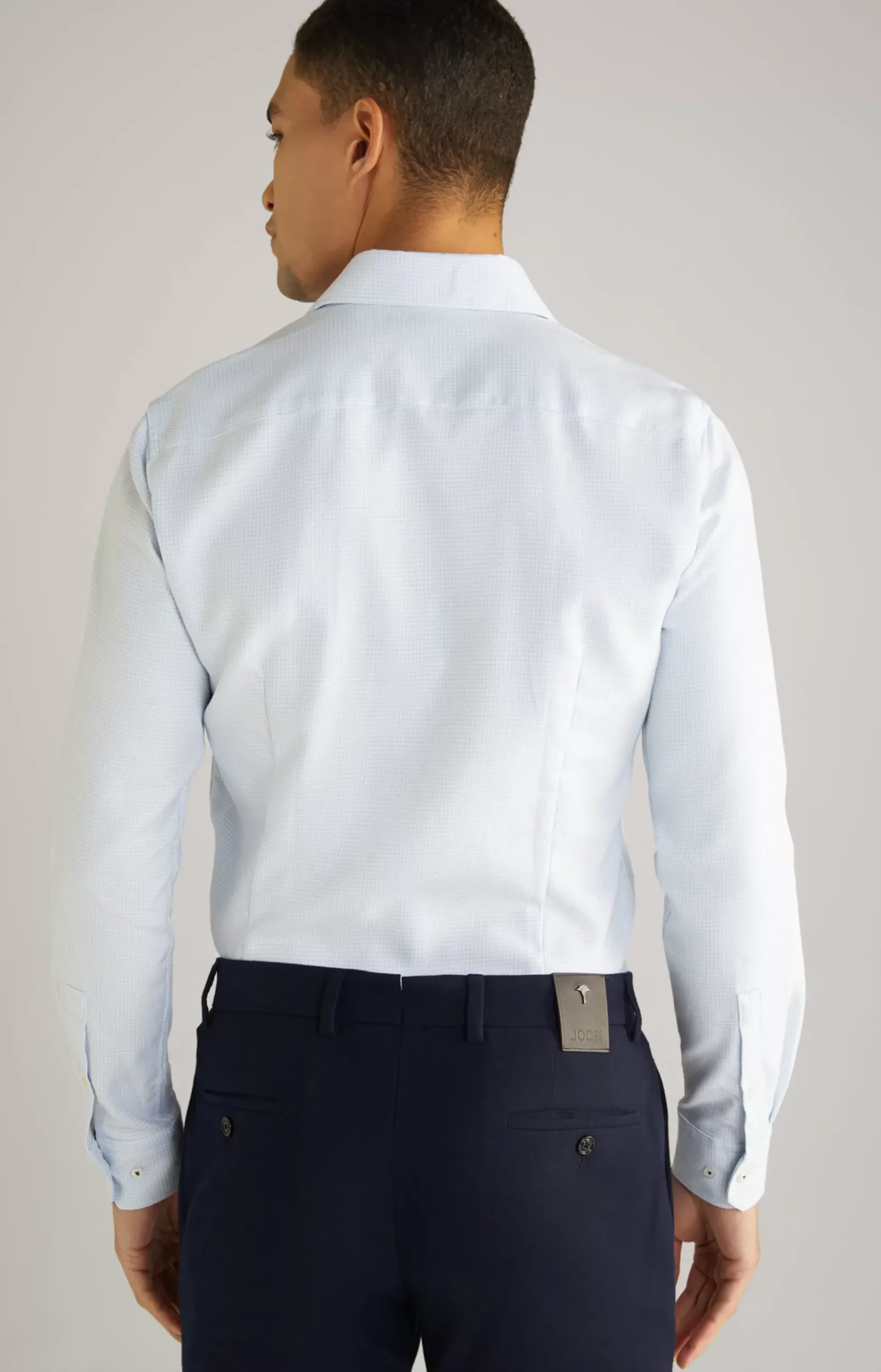 Pai Cotton Shirt in a White/Light Blue Pattern