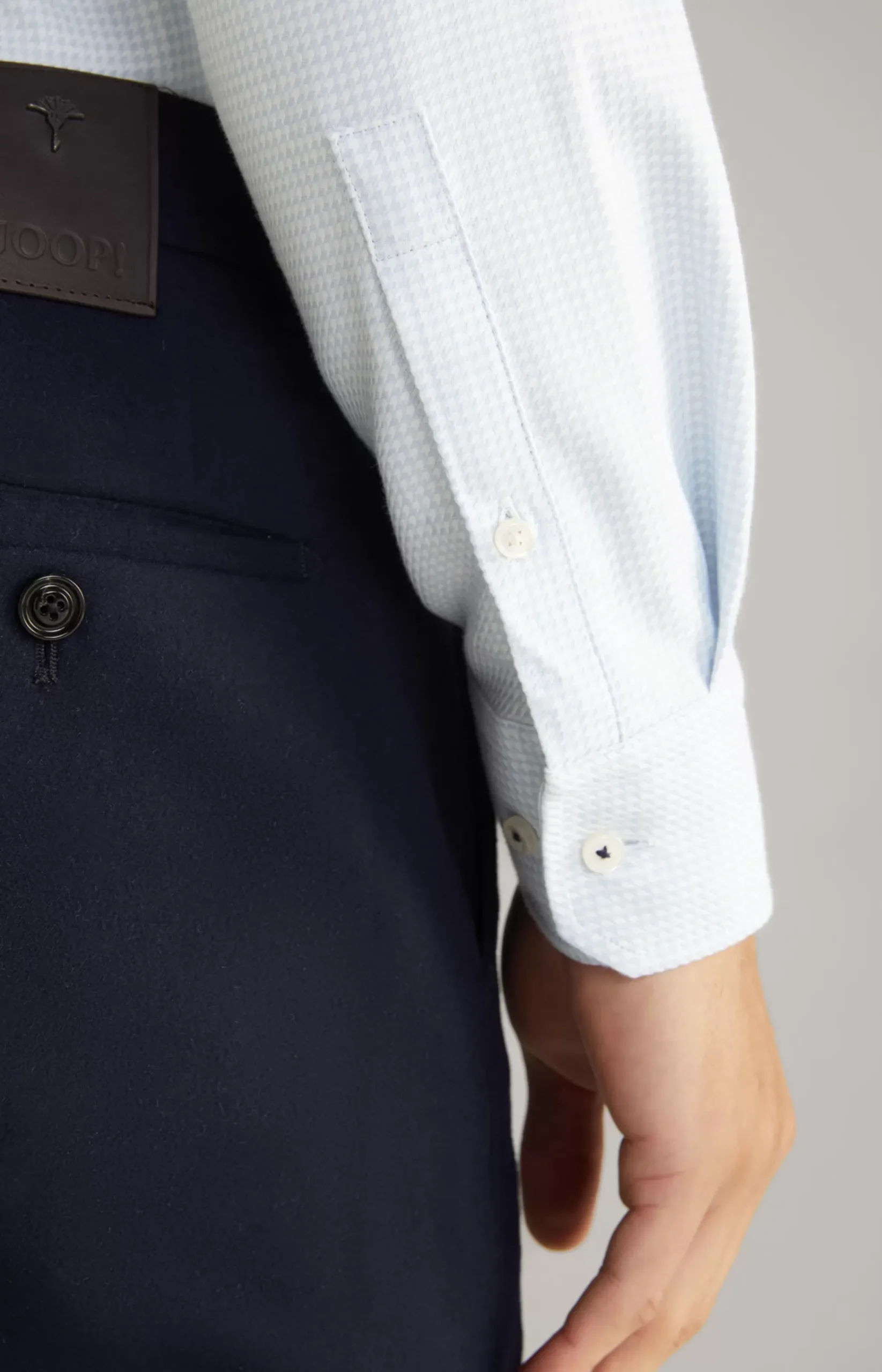 Pai Cotton Shirt in a White/Light Blue Pattern