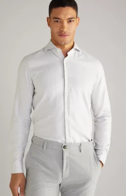 Pai Cotton Shirt in a White/Silver Pattern