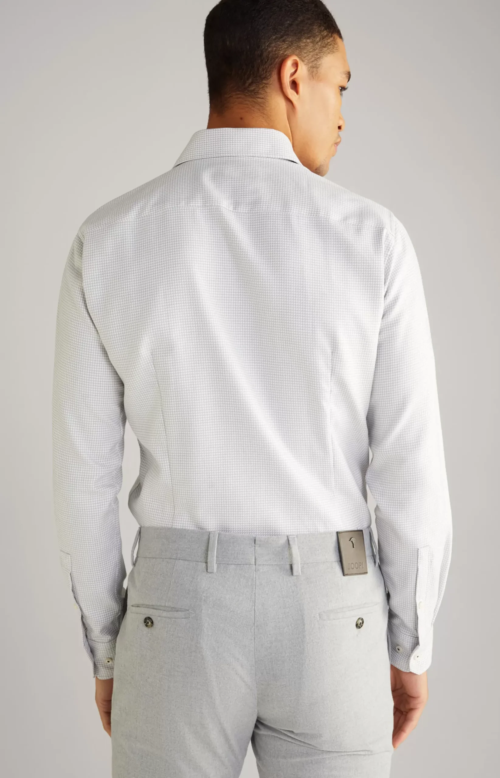 Pai Cotton Shirt in a White/Silver Pattern