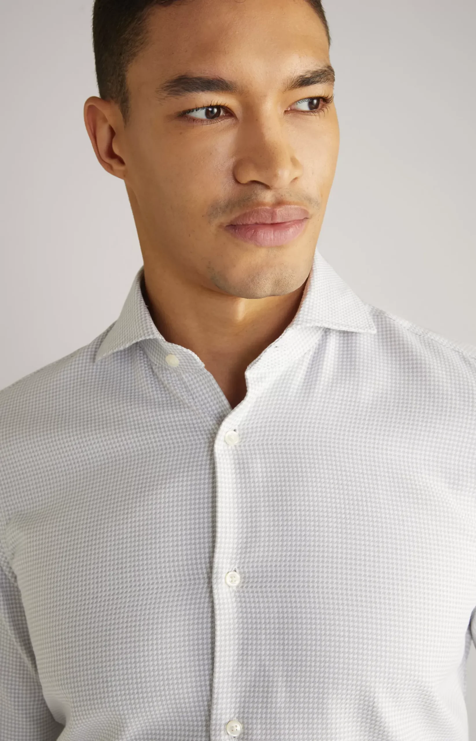 Pai Cotton Shirt in a White/Silver Pattern