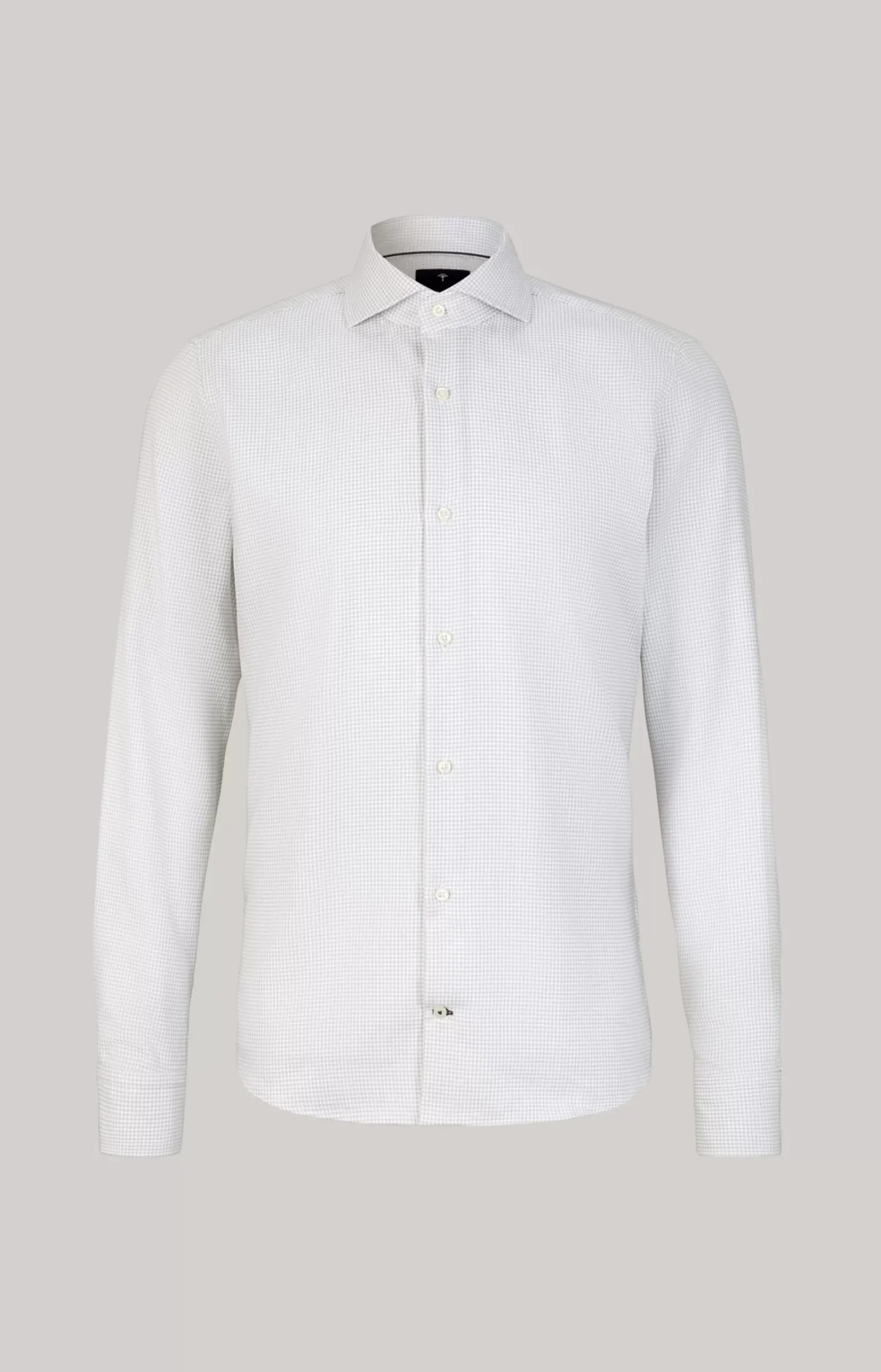 Pai Cotton Shirt in a White/Silver Pattern