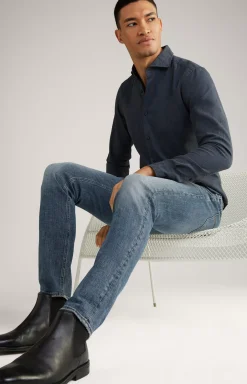 Pai Cotton Shirt in Dark Blue Marl